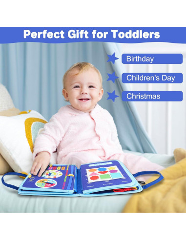 Tablero Ocupado Montessori TOYSYM Dinosaurio Azul 27.9x21.9cm