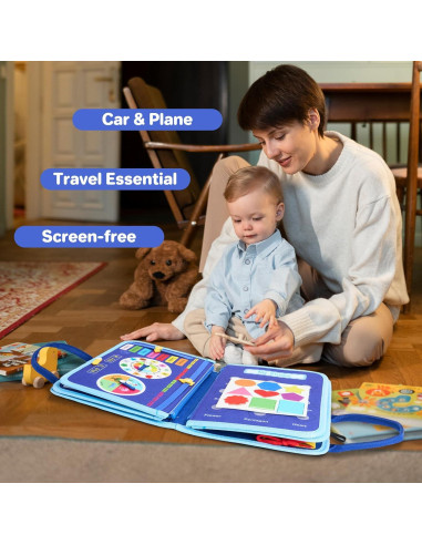 Tablero Ocupado Montessori TOYSYM Dinosaurio Azul 27.9x21.9cm