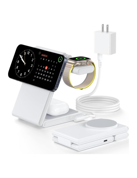 Estación de Carga Inalámbrica 3 en 1 Houflody con USB-C 20W