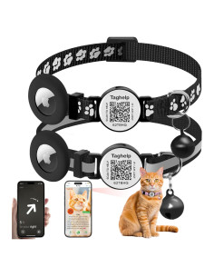 Collar de Gato Taghelp con QR y Liberación Rápida - Negro