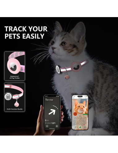 Collar de Gato Taghelp con QR y Liberación Rápida - Negro