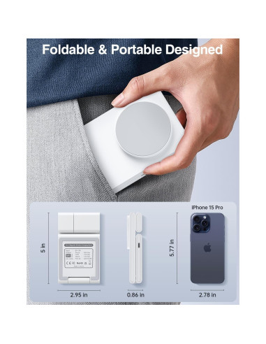 Estación de Carga Inalámbrica 3 en 1 Houflody con USB-C 20W