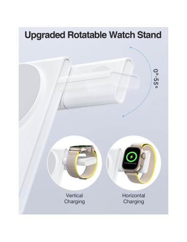 Estación de Carga Inalámbrica 3 en 1 Houflody con USB-C 20W