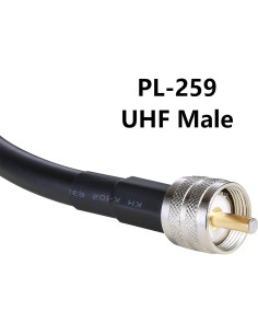 Cable Coaxial UHF PL259 Macho 30.48 cm GEMEK - 2 Paquete 2