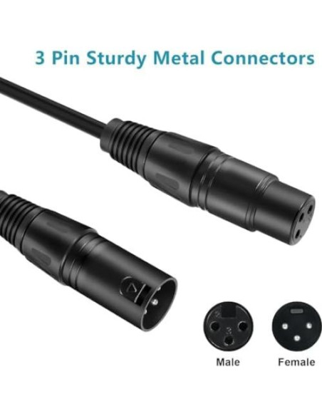 Cable DMX Balanceado Blindado 3 Pines GdjRttk 2.5m