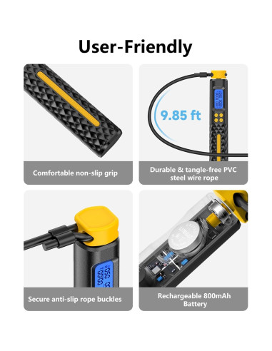 Cuerda de Salto Inteligente KINTHEA 2 en 1 con Contador LED