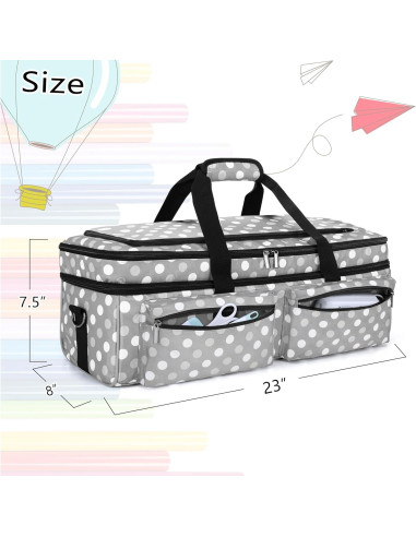 Bolsa de Transporte LUXJA para Cricut Explore Air y Maker - Puntos Grises