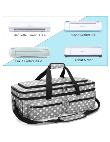 Bolsa de Transporte LUXJA para Cricut Explore Air y Maker - Puntos Grises