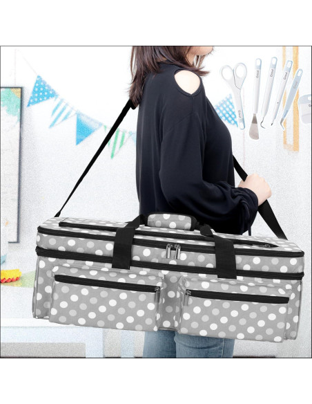 Bolsa de Transporte LUXJA para Cricut Explore Air y Maker - Puntos Grises