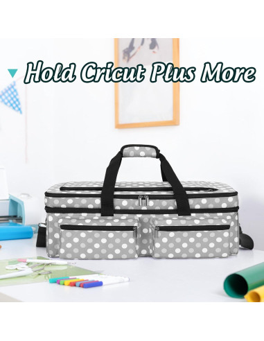 Bolsa de Transporte LUXJA para Cricut Explore Air y Maker - Puntos Grises