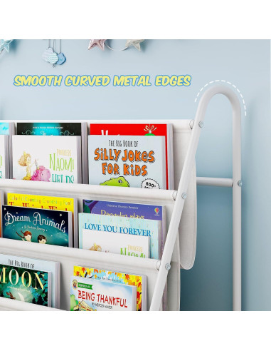 Estantería para Niños Tatub 4 Niveles Tela Oxford Blanca