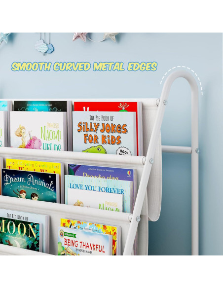Estantería para Niños Tatub 4 Niveles Tela Oxford Blanca