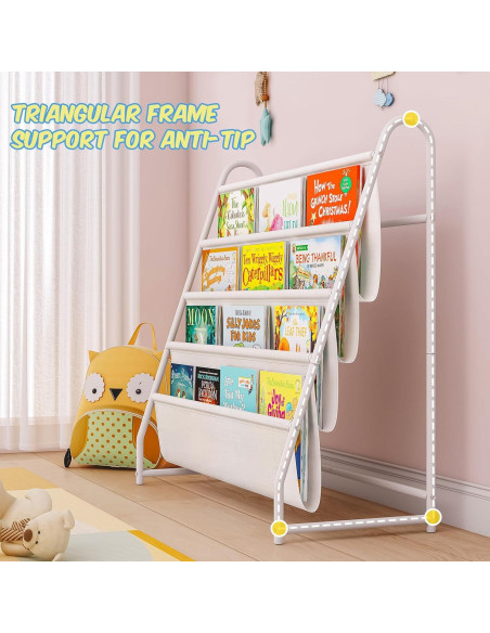 Estantería para Niños Tatub 4 Niveles Tela Oxford Blanca