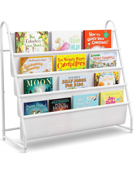 Estantería para Niños Tatub 4 Niveles Tela Oxford Blanca