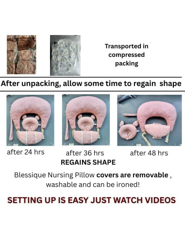 Cojín de Lactancia Blessique Rosa, Ergonomía y Comodidad