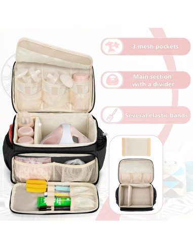 Bolsa para Extractor de Leche Luxja Negra Compatible con Spectra S1/S2