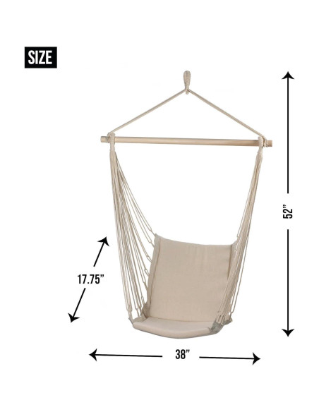 Silla Colgante Acolchada Zingz & Thingz Crema 96.5x45.1 cm