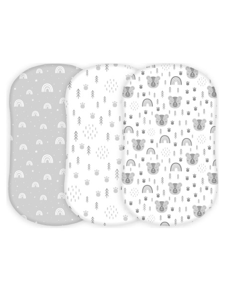 Sábanas para Cuna Tansy Panda 3 Piezas 84x43 cm Gris Oso Sábanas para Cuna Tansy Panda 3 Piezas 84x43 cm Gris Oso