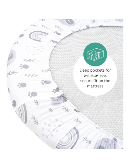 Sábanas para Cuna Tansy Panda 3 Piezas 84x43 cm Gris Oso Sábanas para Cuna Tansy Panda 3 Piezas 84x43 cm Gris Oso