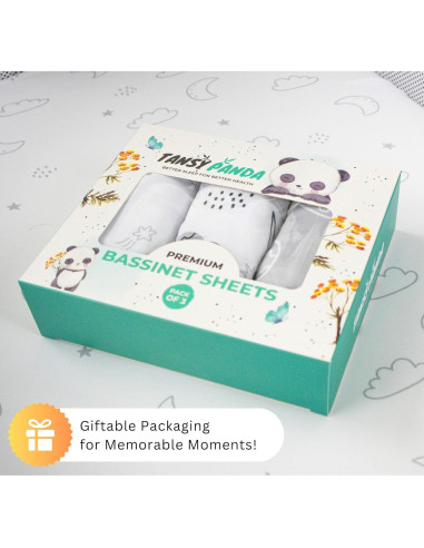 Sábanas para Cuna Tansy Panda 3 Piezas 84x43 cm Gris Oso