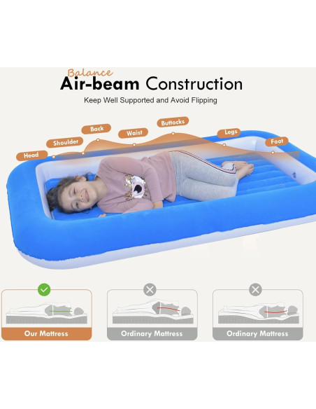 Colchón Inflable para Niños RAPTAVIS 152x89 cm Aterciopelado