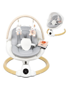 Columpio Eléctrico para Bebés Uuoeebb con Bluetooth y 5 Velocidades