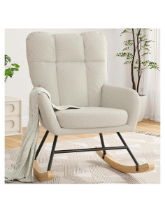 Silla Mecedora AYEASY RC016 Beige para Lactancia y Relax
