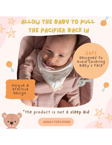 Babero Sujetador de Chupete Giggly Tots 0-6 Meses Unisex