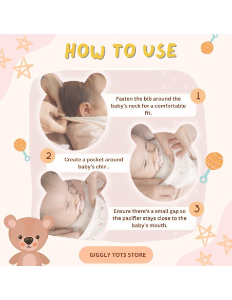 Babero Sujetador de Chupete Giggly Tots 0-6 Meses Unisex