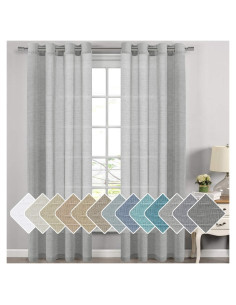 Cortinas Semitransparentes H.VERSAILTEX 132x213 cm Gris (Juego de 2)