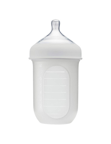 Botella de Silicona Reutilizable Boon Nursh 236.6 ml - Gris