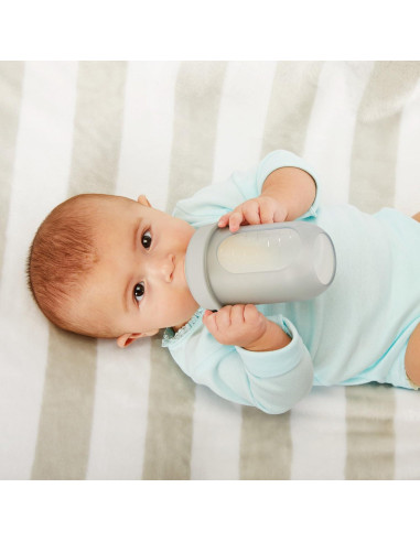 Botella de Silicona Reutilizable Boon Nursh 236.6 ml - Gris