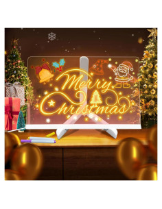 Tablero de Notas LED Acrílico Safoezy 30x20 cm con 7 Lápices