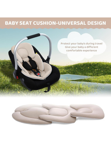 Cojín para Asiento de Auto Bebés Universal Beige - Reversible
