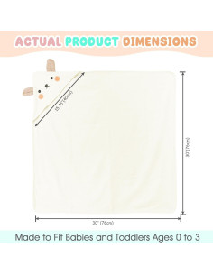 Toalla con Capucha Bebé Favour Algodón 76x76 cm Cordero Beige 2