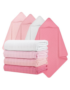 Juego de 4 Toallas de Baño con Capucha Preboun 81x81 cm Algodón