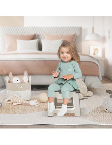 Escalón Plegable ZLMHYYM 22.9 cm Gris, Soporta 136 kg