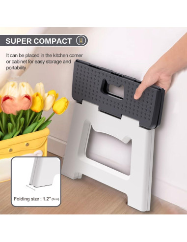 Escalón Plegable ZLMHYYM 22.9 cm Gris, Soporta 136 kg