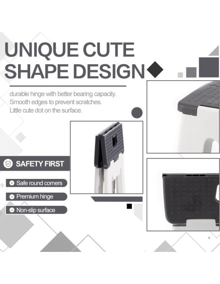 Escalón Plegable ZLMHYYM 22.9 cm Gris, Soporta 136 kg