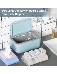 Calentador de Toallitas para Bebés Awesmom 7200 - Azul, 3 Modos de Temperatura 2