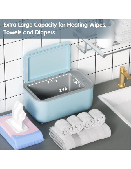 Calentador de Toallitas para Bebés Awesmom 7200 - Azul, 3 Modos de Temperatura