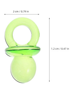 2 Mini Chupetes Acrílicos para Baby Shower - Decoración Verde 2