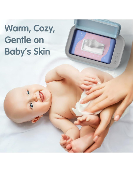 Calentador de Toallitas para Bebés Awesmom 7200 - Azul, 3 Modos de Temperatura