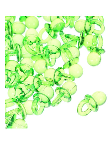 2 Mini Chupetes Acrílicos para Baby Shower - Decoración Verde