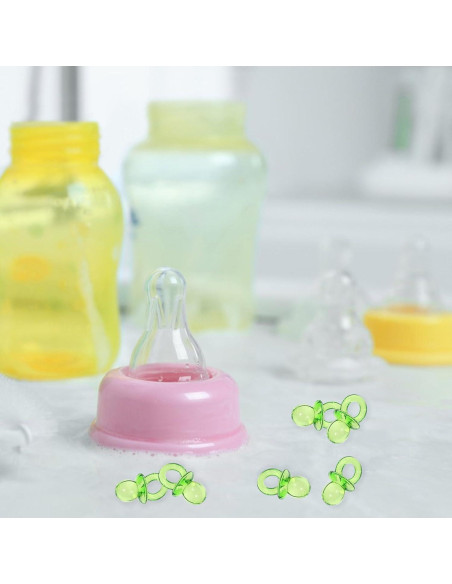 2 Mini Chupetes Acrílicos para Baby Shower - Decoración Verde