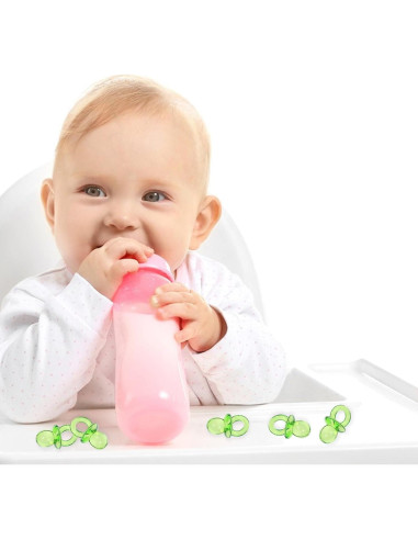 2 Mini Chupetes Acrílicos para Baby Shower - Decoración Verde