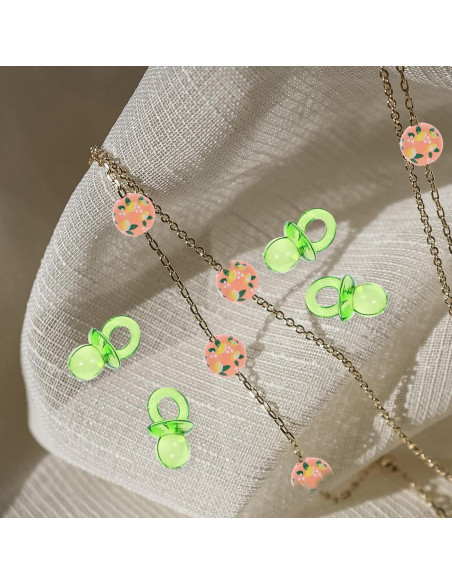 2 Mini Chupetes Acrílicos para Baby Shower - Decoración Verde