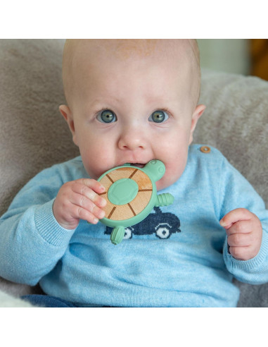 Mordedor Silisoft Tortuga Commotion | Silicona y Madera Natural