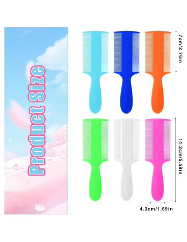 Juego de 6 Peines para Lice y Caspa Meyeyaia - Doble Cara