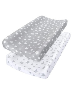 Funda de Cambiador Moonsea 2-Pack Microfibra Gris y Blanco